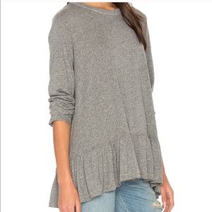 THE GREAT. • Long Sleeve Ruffle Peplum Top